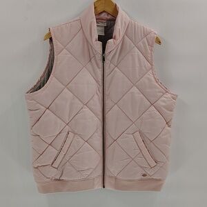 Dickies Crafted For Women Light Pink Puff Vest Size XL Zip Up With Pockets